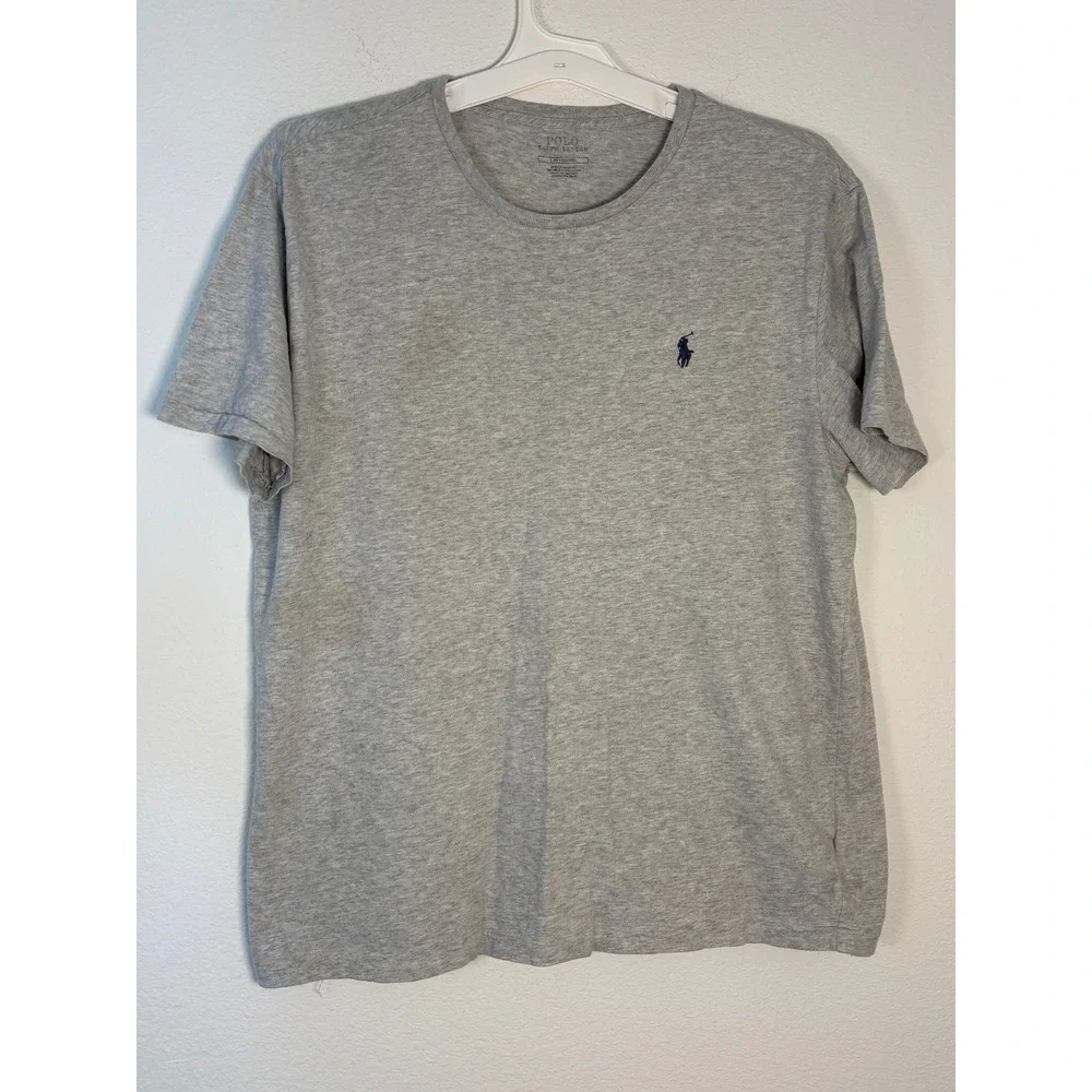 Polo Ralph Lauren Mens Large Gray Short Sleeve Crewneck Pony Logo T-Shirt